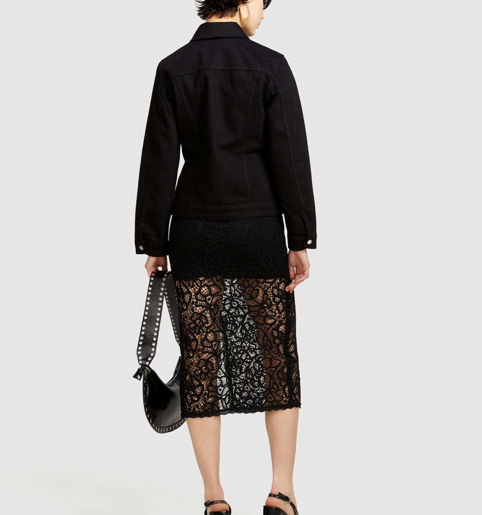 Slim fit denim jacket - women's jackets - Black | Sisley image number 3